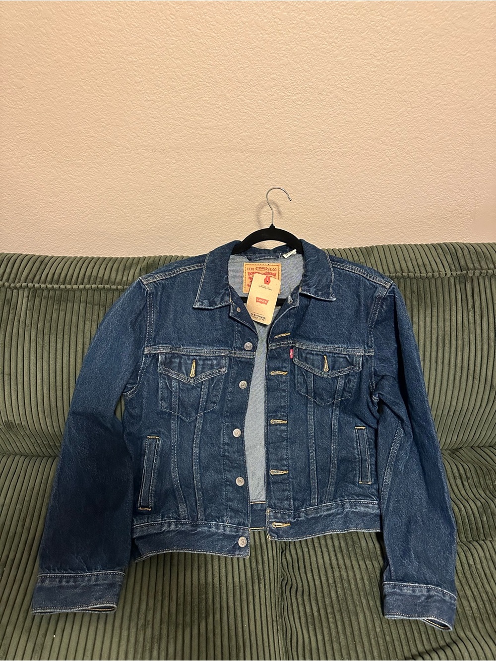 Levi's Dark Blue Women's Denim “Ex-Boyfriend” Trucker Jacket- SIZE SMALL